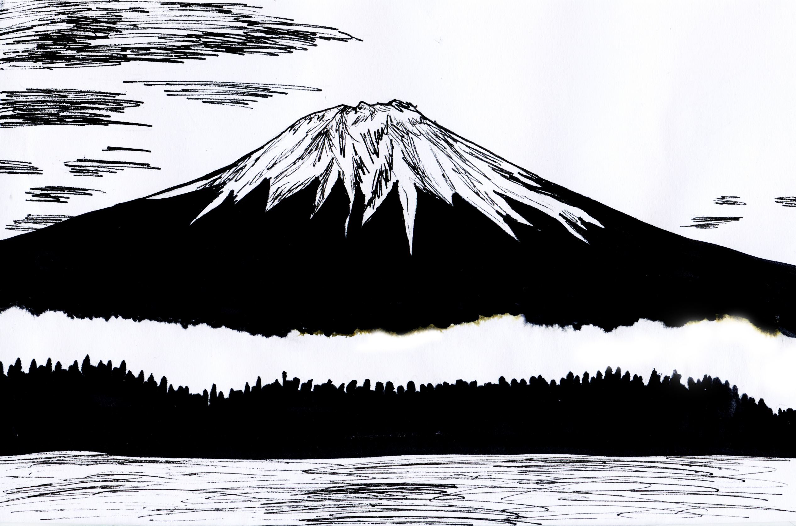 Featured image of post Mt Fuji Drawing Black And White Mount fuji wall art black and white art mt fuji print japan wall art mountain wall art digital download printable art large wall art